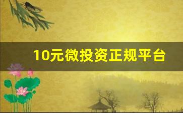 10元微投资正规平台