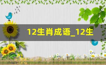 12生肖成语_12生肖的寓意