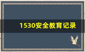 1530安全教育记录本_1530安全教育模式记录表