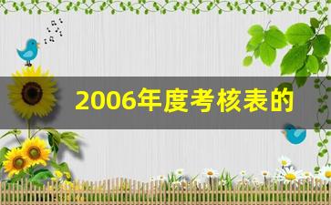 2006年度考核表的个人总结