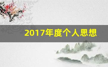 2017年度个人思想工作总结