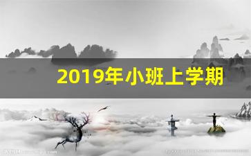 2019年小班上学期工作总结