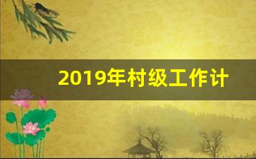 2019年村级工作计划