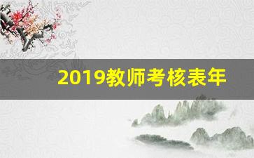 2019教师考核表年度工作总结