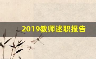 2019教师述职报告_2019教师考核表年度工作总结