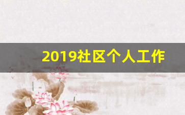 2019社区个人工作总结_2019年社区副书记工作总结