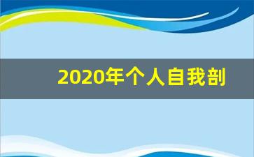 2020年个人自我剖析材料范文