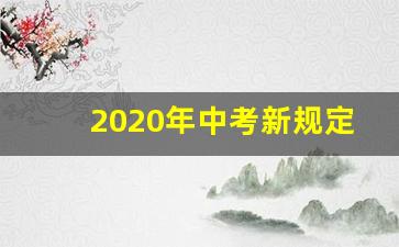 2020年中考新规定