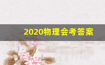 2020物理会考答案