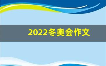 2022冬奥会作文