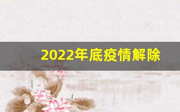 2022年底疫情解除通知_全国解封的具体时间