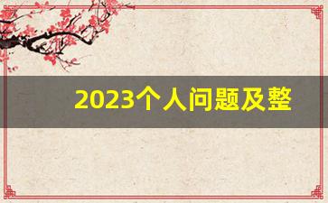 2023个人问题及整改清单表