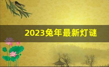 2023兔年最新灯谜