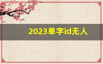 2023单字id无人用