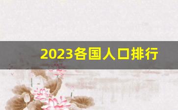 2023各国人口排行榜