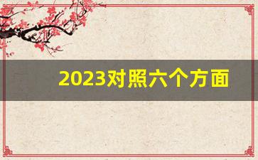 2023对照六个方面查摆问题