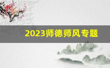 2023师德师风专题会议记录