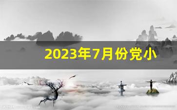 2023年7月份党小组会议记录