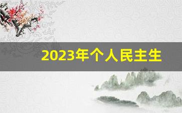 2023年个人民主生活材料