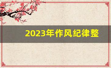 2023年作风纪律整顿心得体会