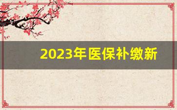 2023年医保补缴新规