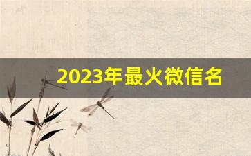 2023年最火微信名