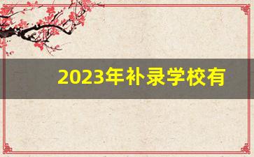 2023年补录学校有哪些