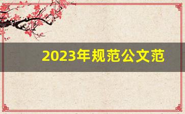 2023年规范公文范文