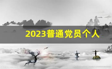 2023普通党员个人对照检查