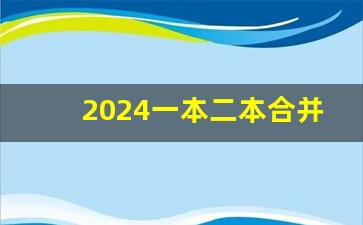 2024一本二本合并省份