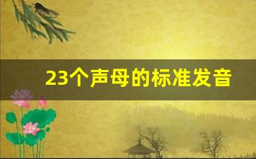 23个声母的标准发音_23个声母的国际音标