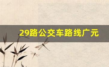 29路公交车路线广元_广元29路公交车几分钟一趟