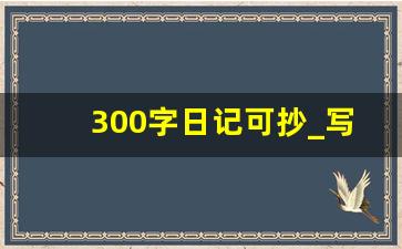 300字日记可抄_写一篇日记300字