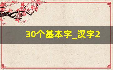 30个基本字_汉字28个基本笔画