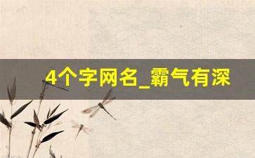 4个字网名_霸气有深意4个字