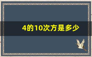 4的10次方是多少