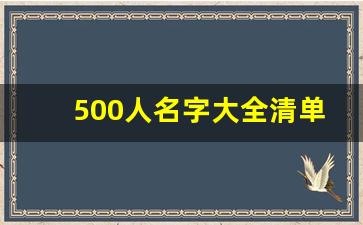 500人名字大全清单_简单的普通人名大全