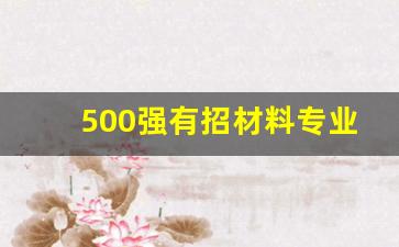 500强有招材料专业的吗_材料成型就业困难吗