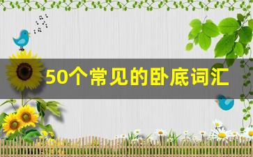 50个常见的卧底词汇