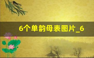 6个单韵母表图片_6个单韵母表图片整体认读音节