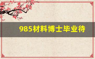 985材料博士毕业待遇