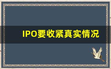 IPO要收紧真实情况是这样_终止ipo意味着什么