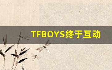 TFBOYS终于互动了