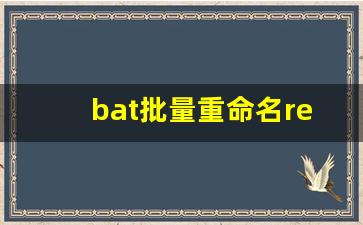 bat批量重命名ren