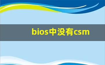 bios中没有csm怎么办_csm要开启还是关闭好