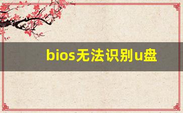 bios无法识别u盘