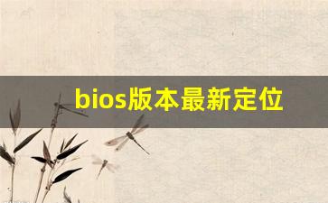 bios版本最新定位包括之前的吗