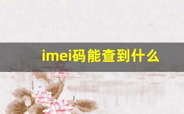 imei码能查到什么隐私