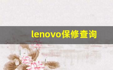 lenovo保修查询