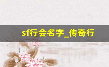 sf行会名字_传奇行会称号个性名字